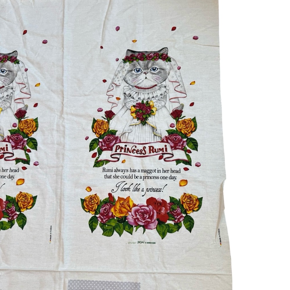 Vintage Style Rumi Cat Quilting Fabric Princess Korea Jaesun NessHome - Picture 3 of 5